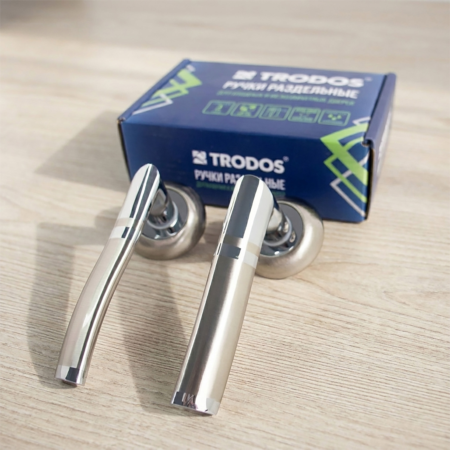 Ручка раздельная Trodos 77E-08 SN/CP никель/хром