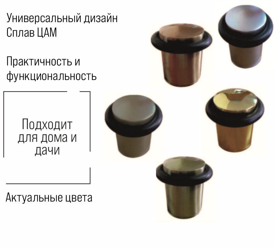Упор дверной Trodos 153/Н28 хром матовый