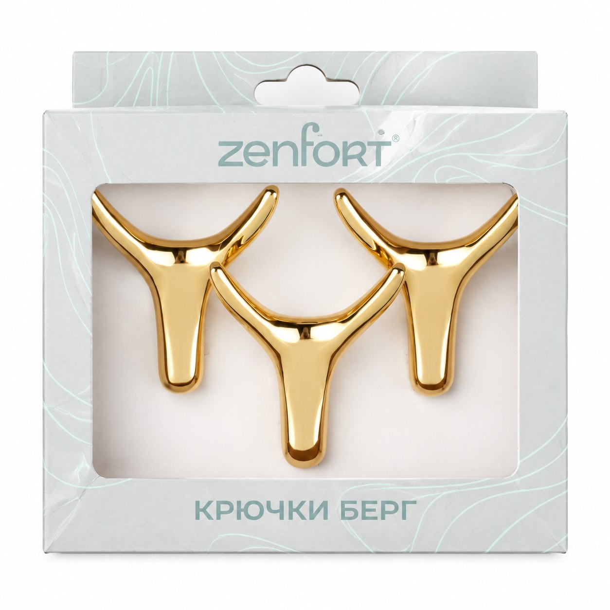 Набор крючков Zenfort "Берг" 3 шт, золото