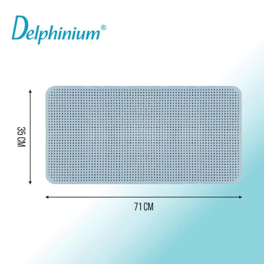 Ковер антискользящий Delphinium коллекция "7135" 71х35 см, голубой