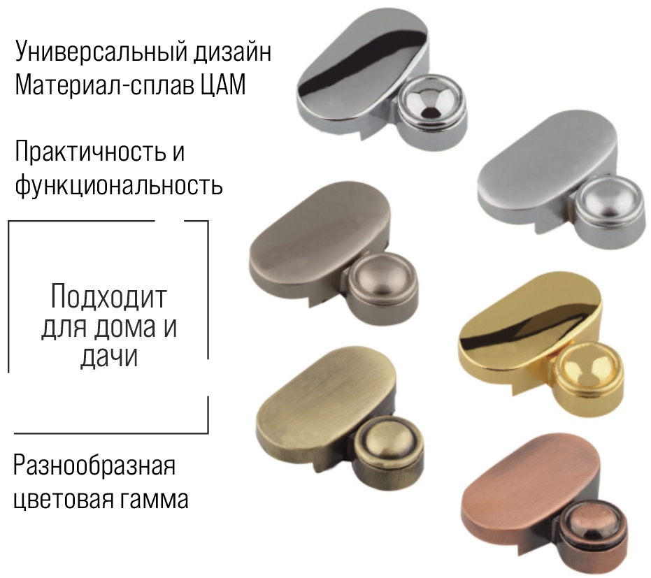 Зеркалодержатель Trodos  "2005" L38 4шт, хром