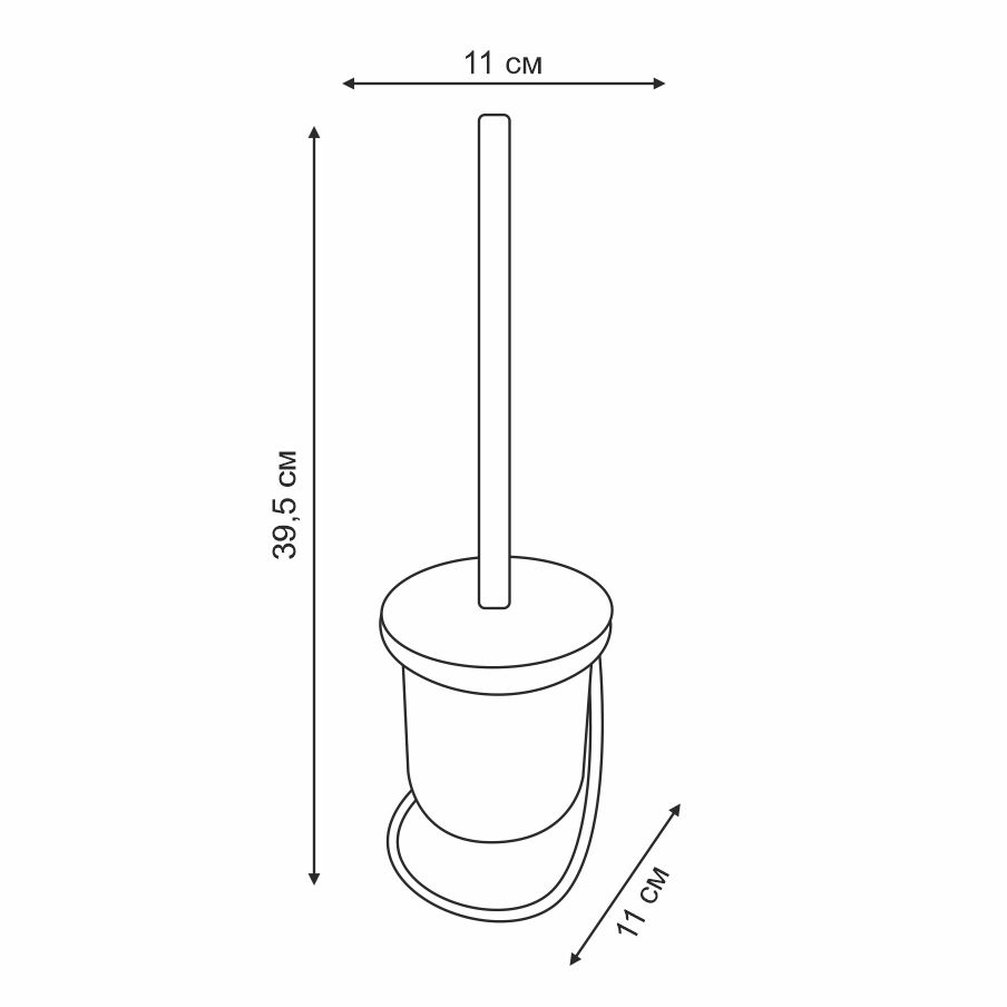 Ерш напольный Delphinium "Y590", пластик, хром
