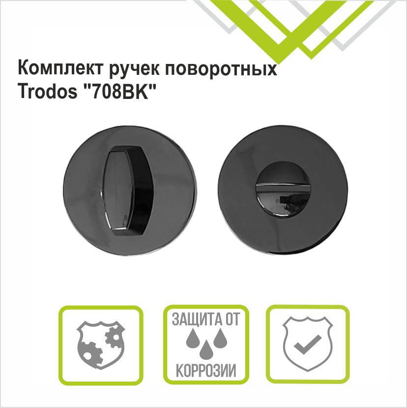 Ручка поворотная Trodos "BK" серия 06 слим, черный никель