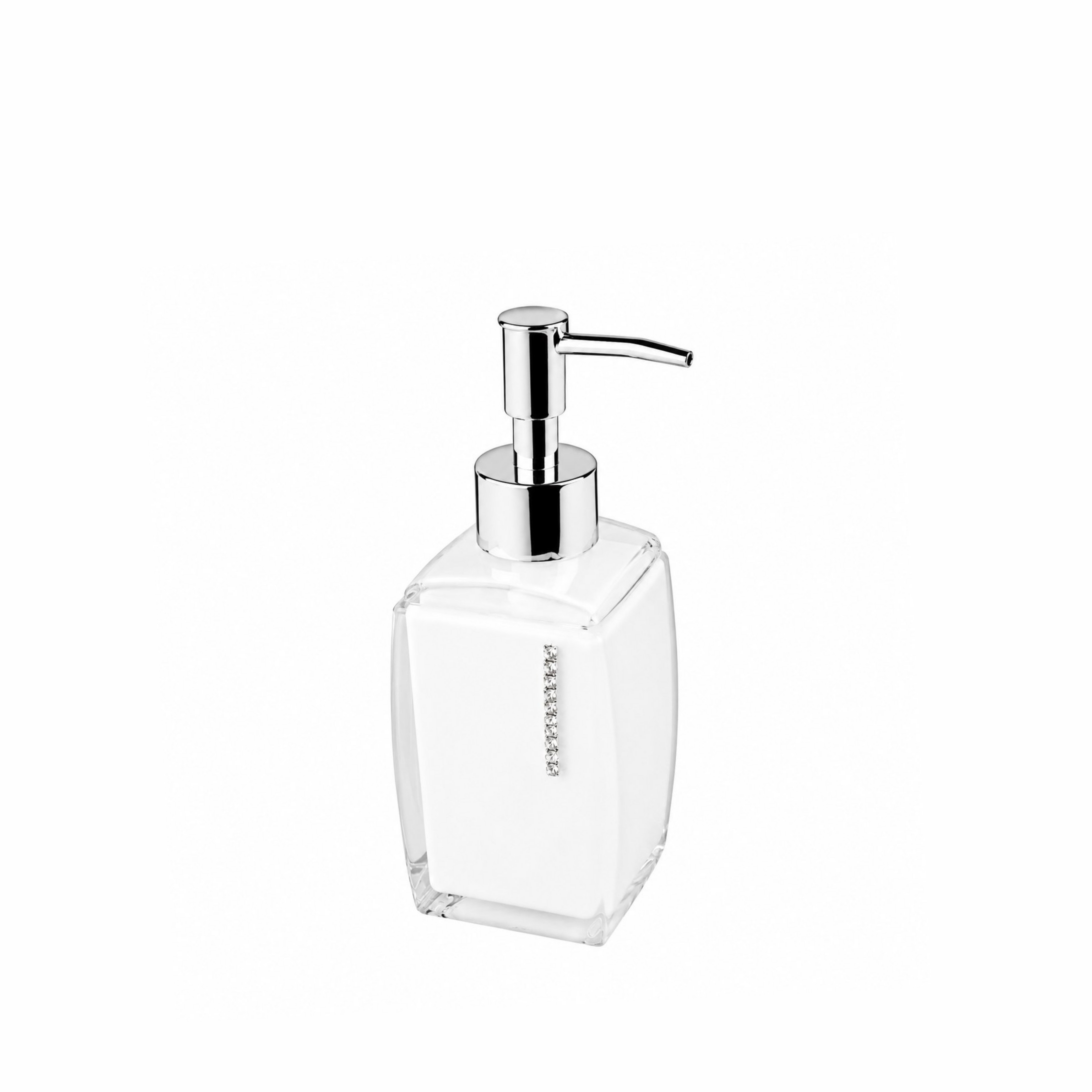 Дозатор для жидкого мыла Delphinium коллекция "Белый кристалл" (White cristal), пластик