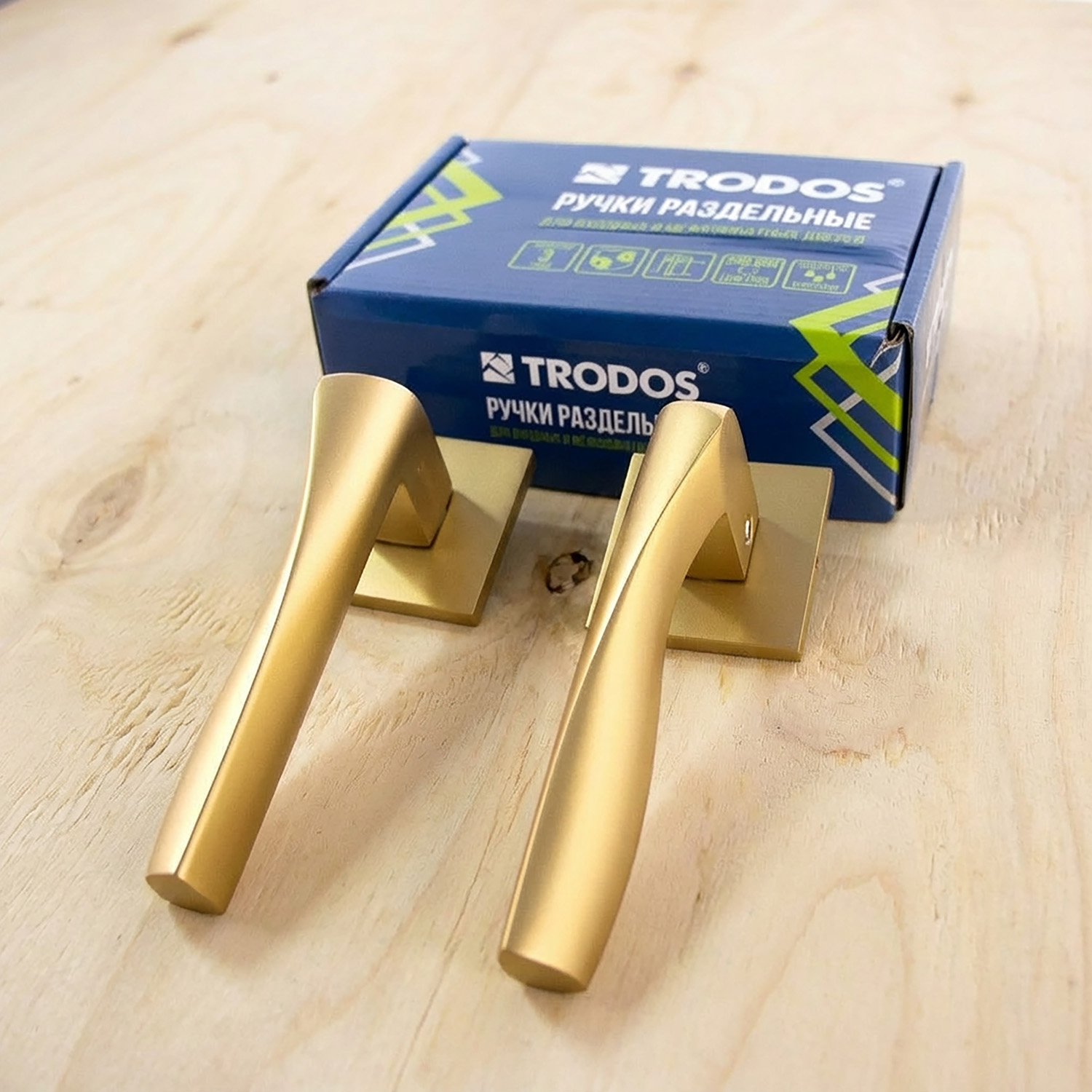 Ручка раздельная Trodos 870-03 слим GA сатиновое золото матовый