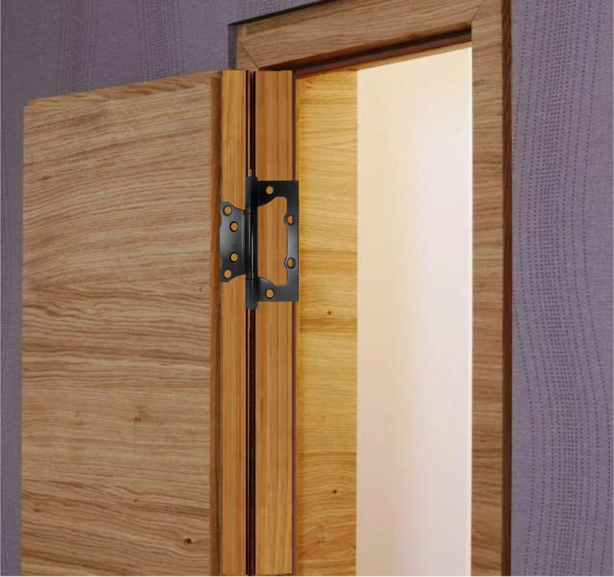 Петля накладная Trodos 100х75х2,5 BL без врезки, черный, ф/упак