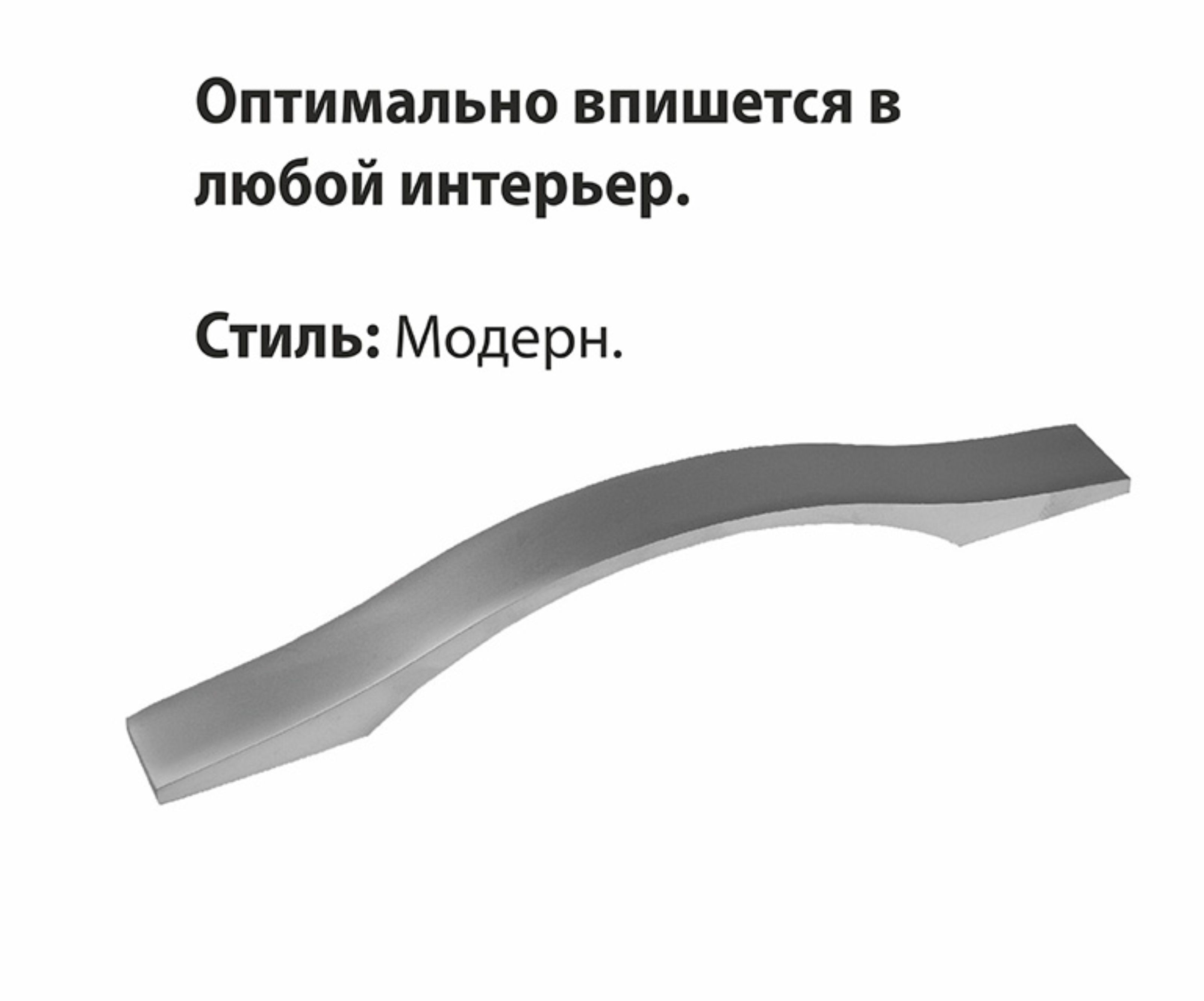 Ручка-скоба мебельная Trodos "ZY-98" 128мм алюминий 44гр, хром матовый, хедер