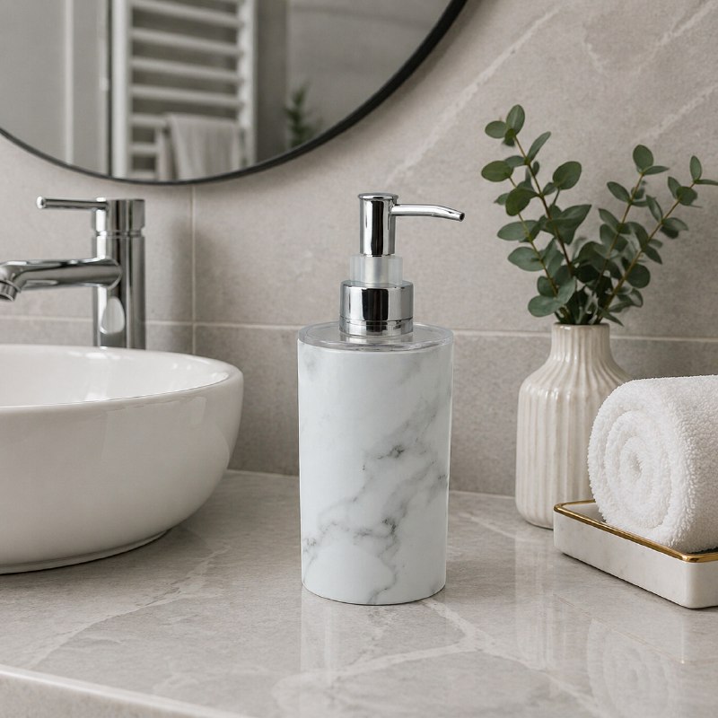Дозатор для жидкого мыла Delphinium коллекция "Вояж" (Marble), пластик