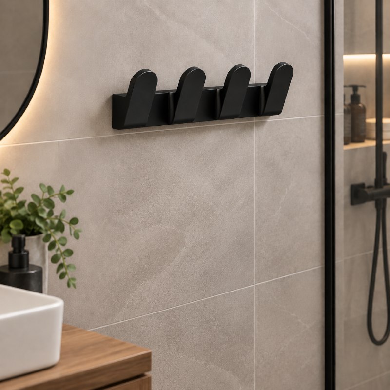 Крючок Zenfort четверной коллекция "Магия", черный матовый