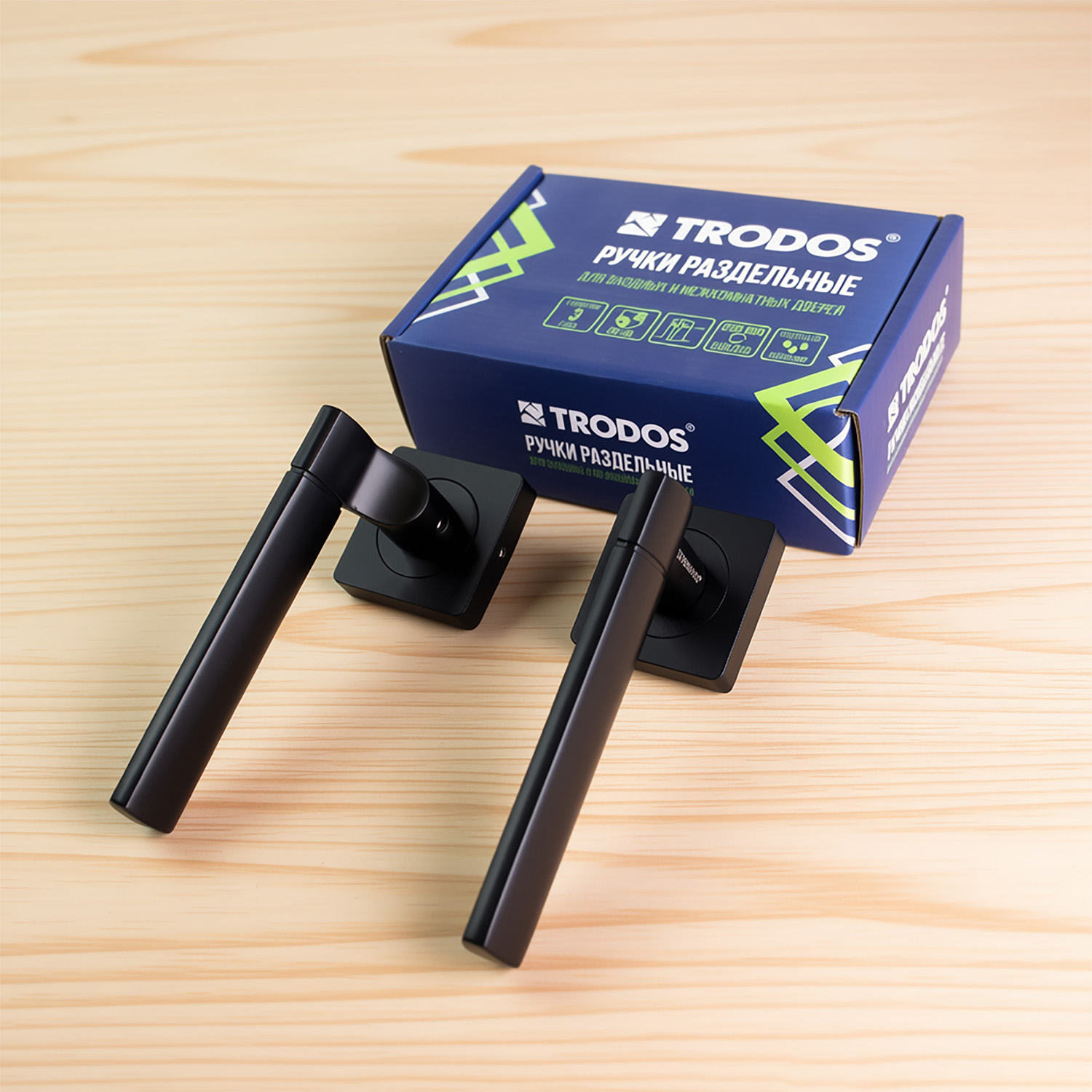 Ручка раздельная Trodos 572-02 BL черный 