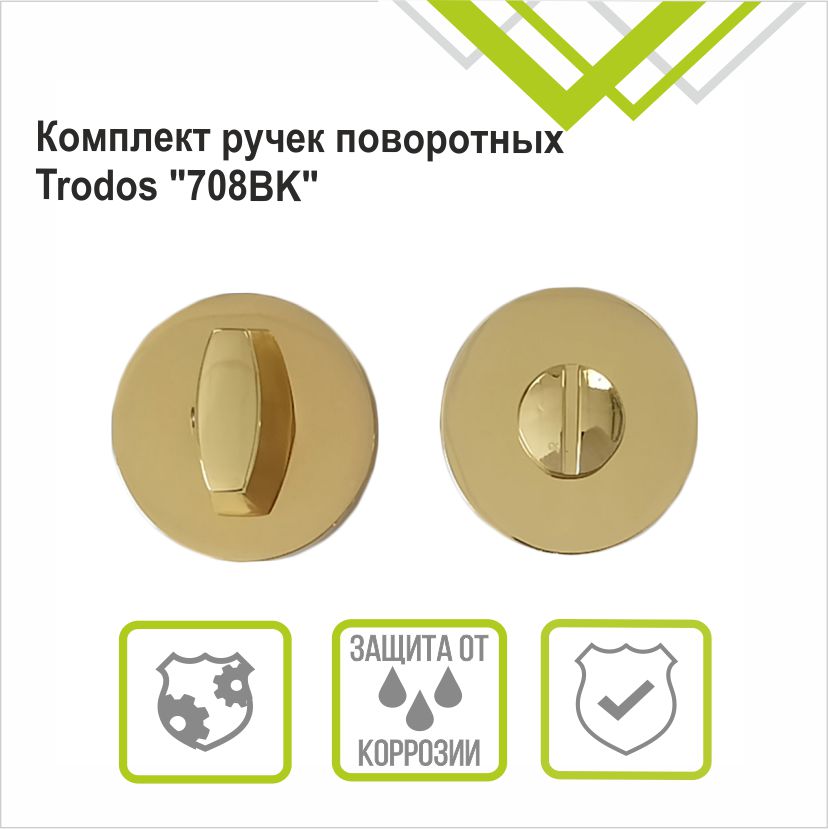 Ручка поворотная Trodos "BK" серия 06 слим, золото