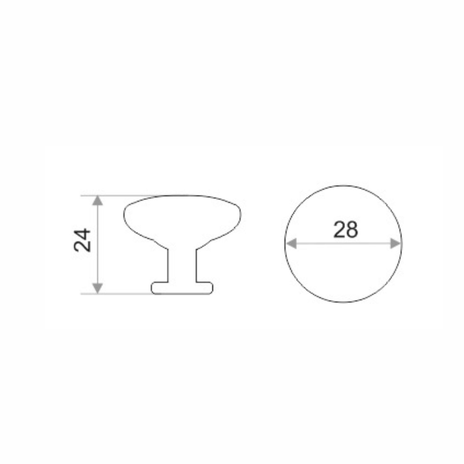 Ручка-кнопка мебельная Trodos "9095" алюминий, хром матовый