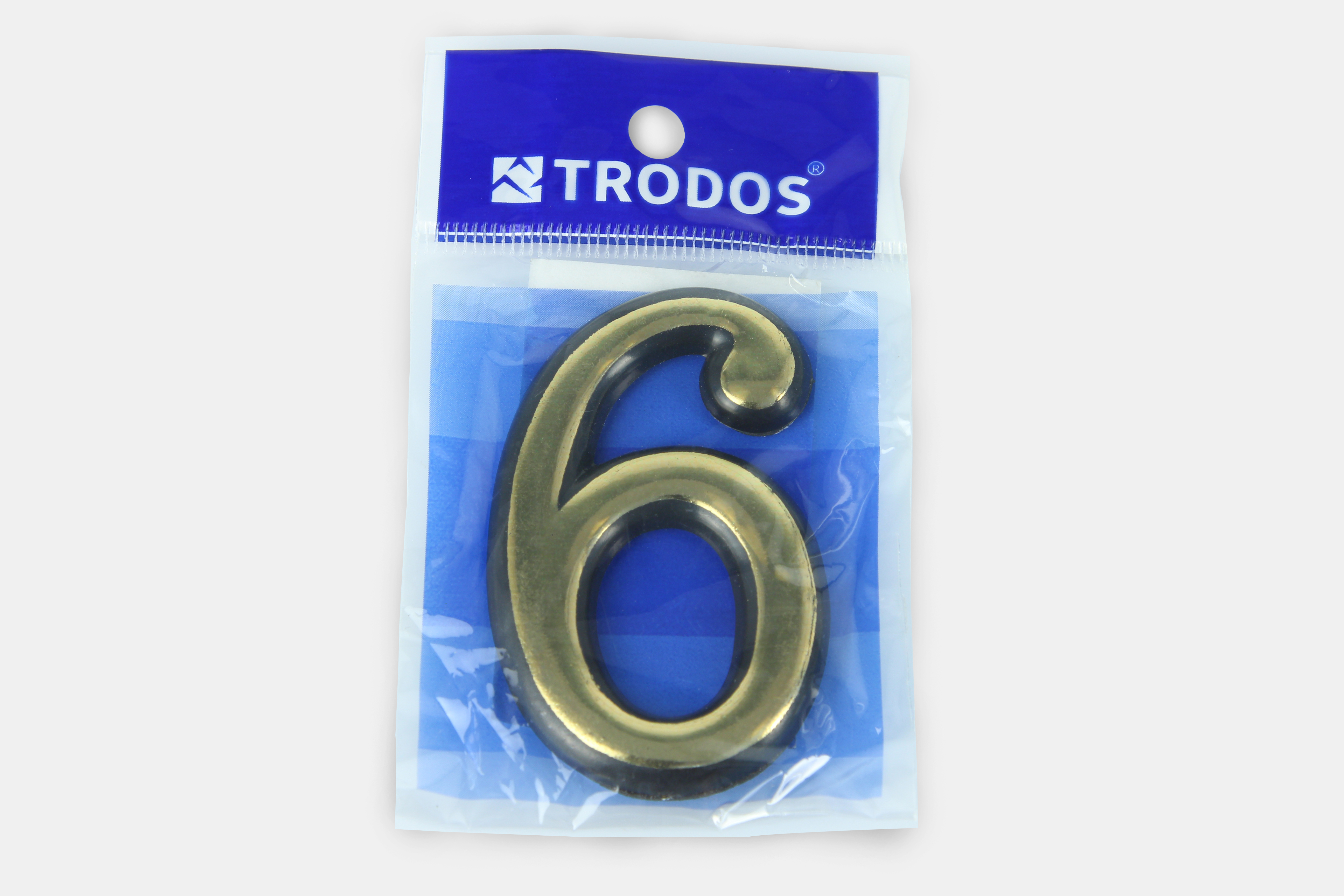Цифра дверная Trodos "6" золото