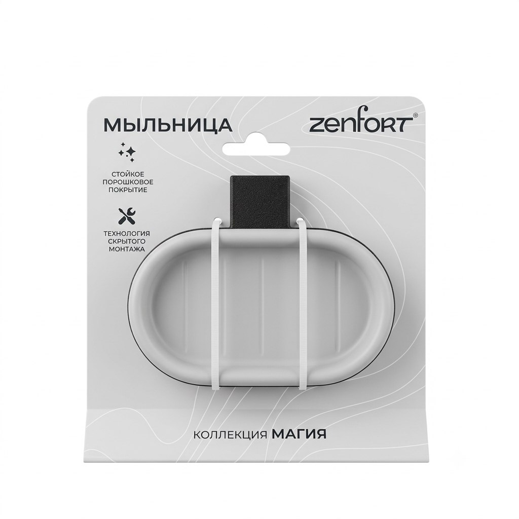 Мыльница с держателем Zenfort коллекция "Магия", черный матовый