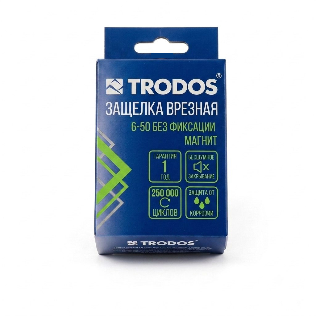 Защелка врезная Trodos 6-50/М CP магнит, хром