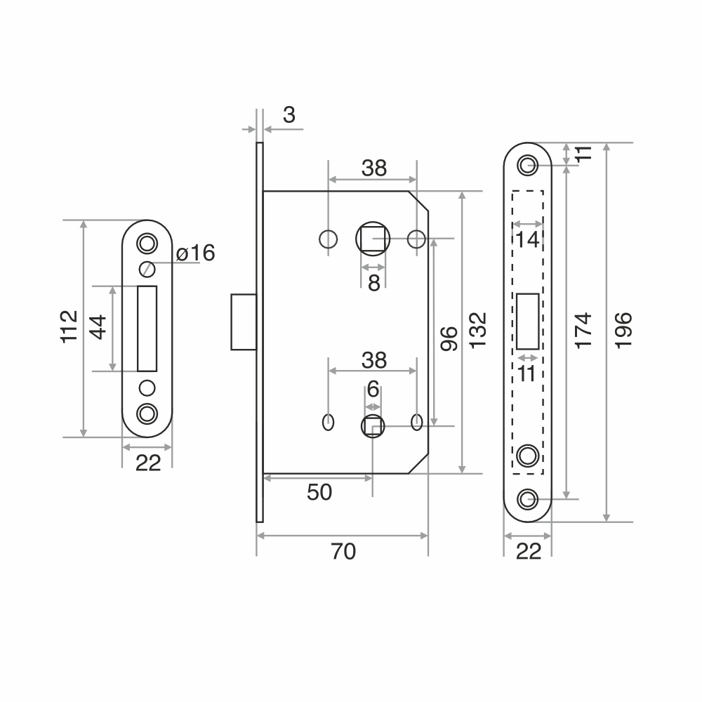 Защелка врезная Trodos CX410B-96WC/M WW магнит, белый