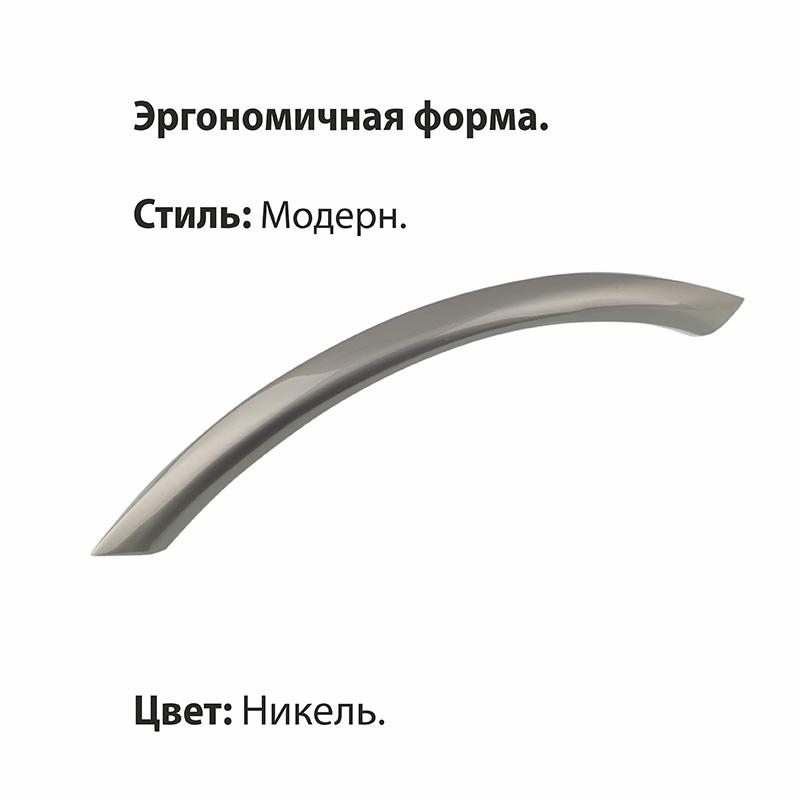 Ручка-скоба мебельная Trodos "ZY-19" 96мм сплав ЦАМ 32гр, никель, хедер