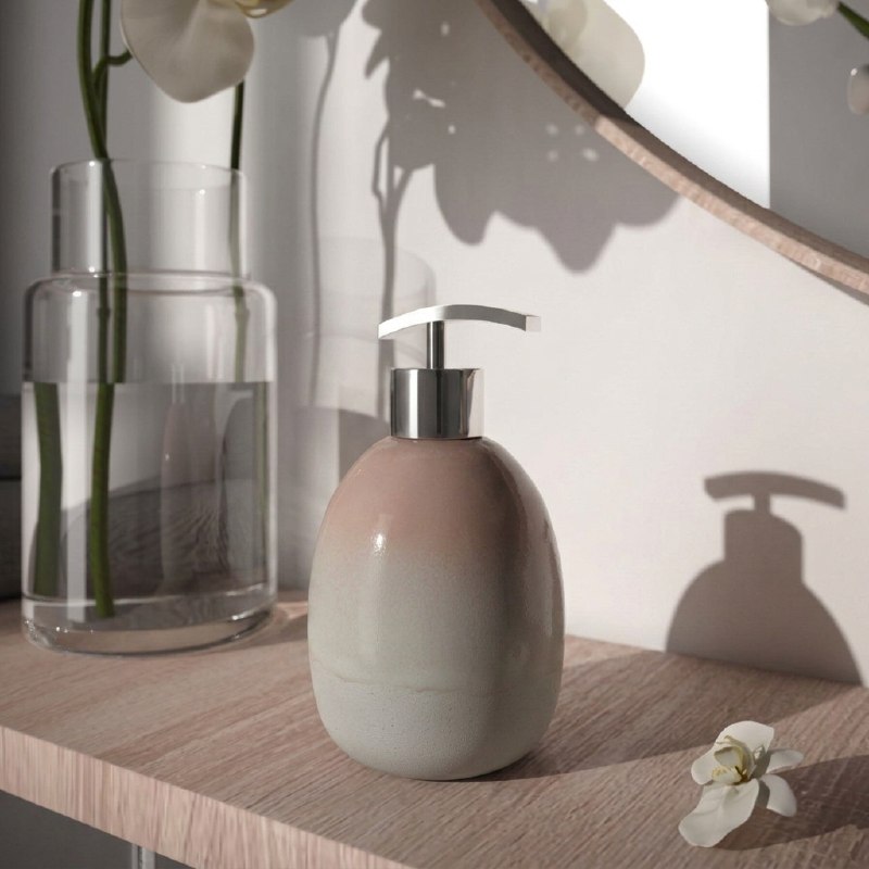 Дозатор для жидкого мыла Zenfort "Омбре" (Ombre), керамика, розовый