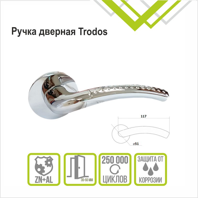 Ручка раздельная Trodos "106" серия 06 слим, хром