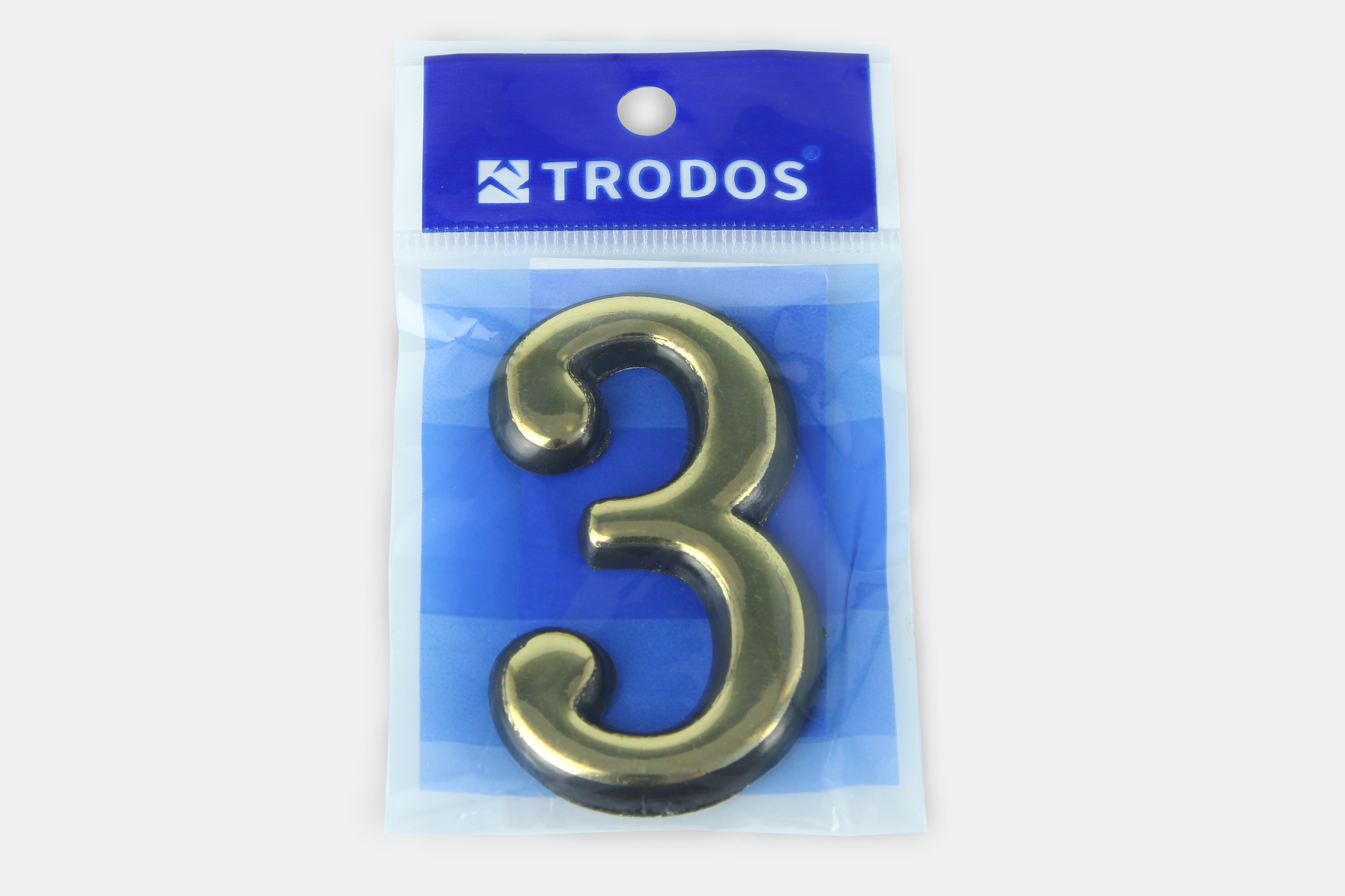 Цифра дверная Trodos "3" золото