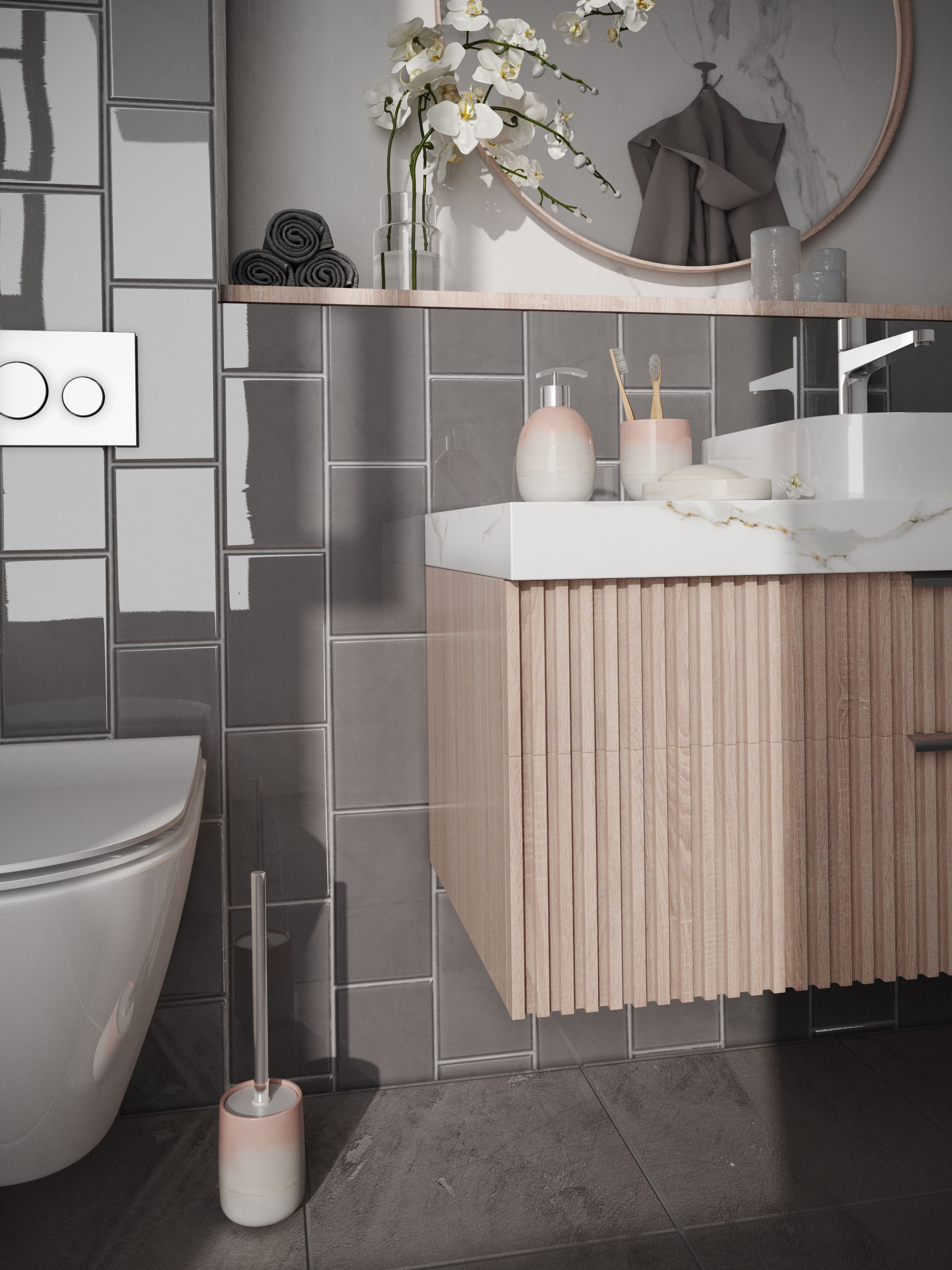Дозатор для жидкого мыла Zenfort "Омбре" (Ombre), керамика, розовый