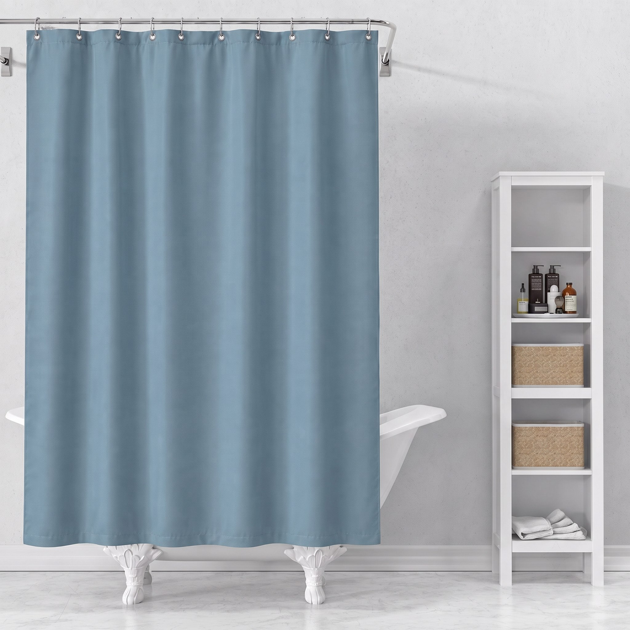 Штора для ванной Delphinium "Лавита" полиэстер 180х180см, серо-синий