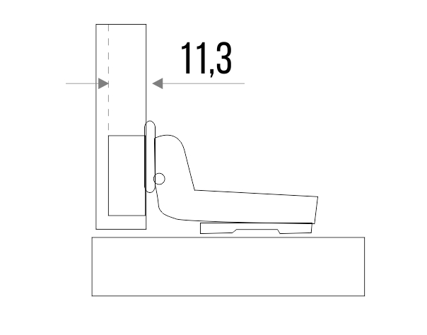 Петля мебельная Trodos вкладная SLIDE-ON 52гр, 2шт