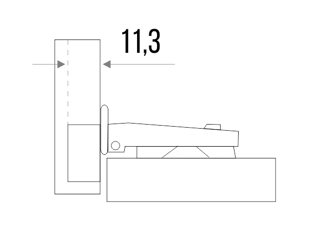 Петля мебельная Trodos полунакладная SLIDE-ON 52гр, 2шт