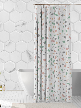 Штора для ванной Delphinium  "Кэнди", полиэстер, 180х180см