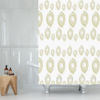 Штора для ванной Delphinium "Абстракция" полиэстер 180х180см, 12 колец
