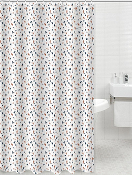 Штора для ванной Delphinium "Керама" полиэстер 180х180см, 12 колец,