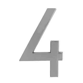 Цифра дверная Trodos "4" модерн, хром