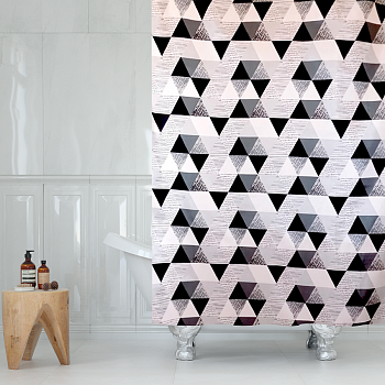 Штора для ванной Delphinium "Графика" полиэстер 180х180см, 12 колец