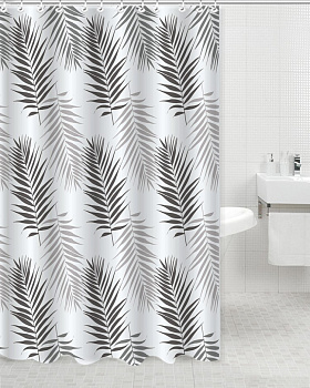 Штора для ванной Delphinium "Папоротник" ПВХ 180х180см, 12 колец