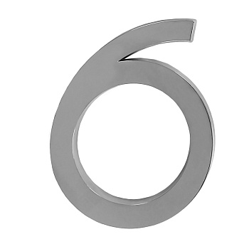 Цифра дверная Trodos "6" модерн, хром