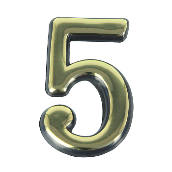 Цифра дверная Trodos "5" золото