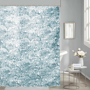 Штора для ванной Delphinium "Скарлет" полиэстер 180х180см, 12 колец